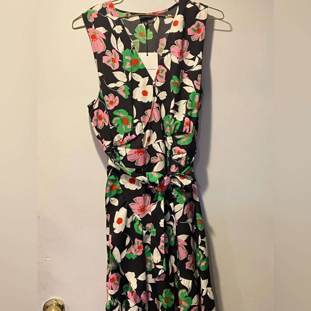 Who What Wear floral sleeveless maxi dress with belt